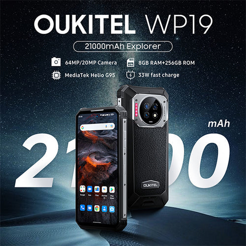 OUKITEL WP19 Plus grand téléphone robuste à batterie Première mondiale Heure, remise et spécifications publiées