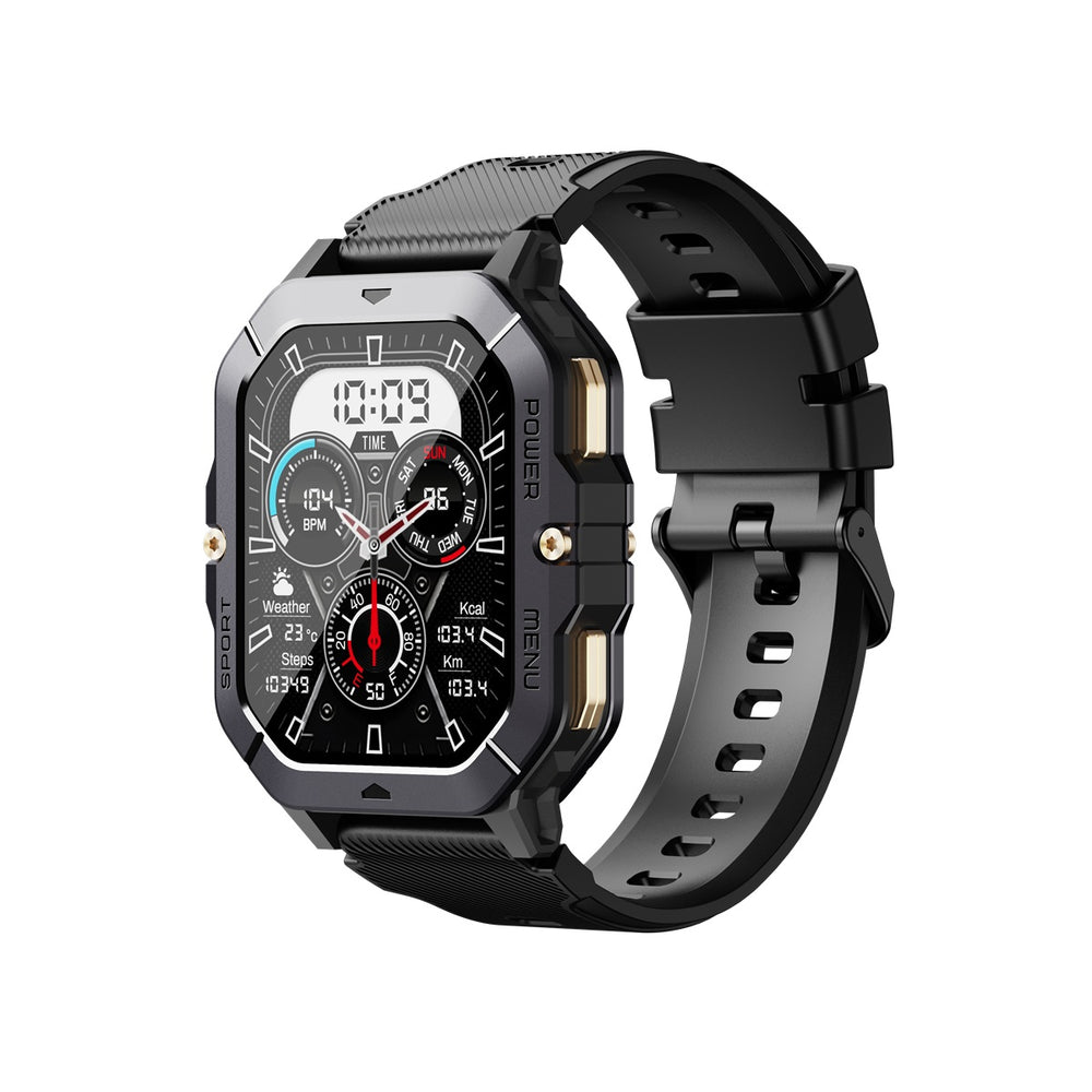 Oukitel BT101 - Montre Connectée Militaire, Écran HD 2.03", Pression, Oxygène, Cardio, Étanche, Fitness, iOS/Android