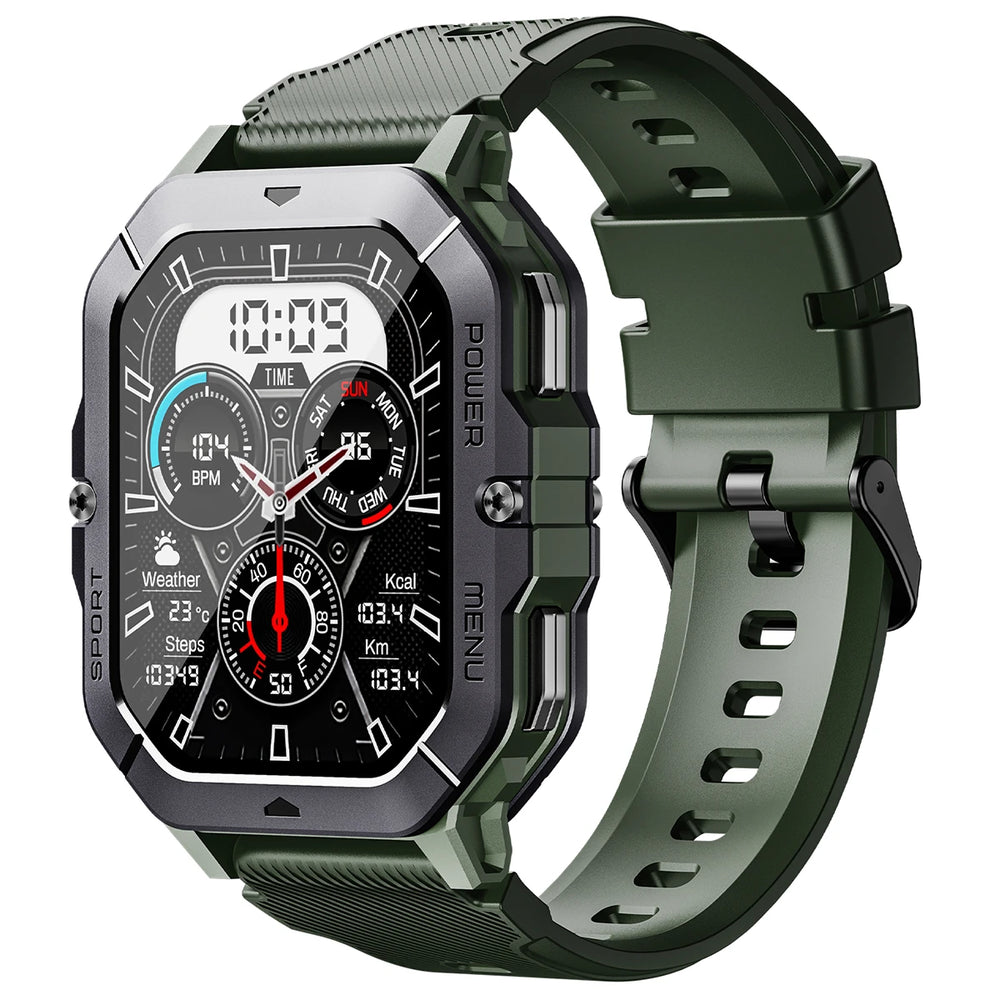 Oukitel BT101 - Montre Connectée Militaire, Écran HD 2.03", Pression, Oxygène, Cardio, Étanche, Fitness, iOS/Android